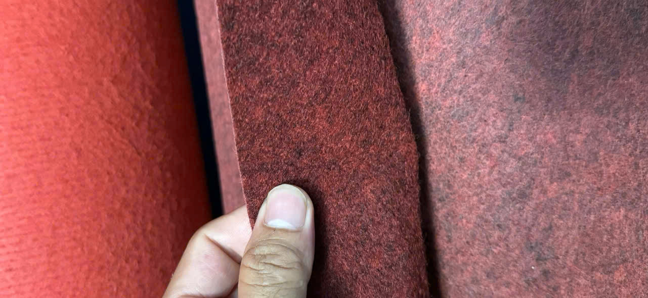 Thảm nỉ mỏng màu đỏ trải sàn sân khấu chuyên nghiệp thảm nỉ mỏng